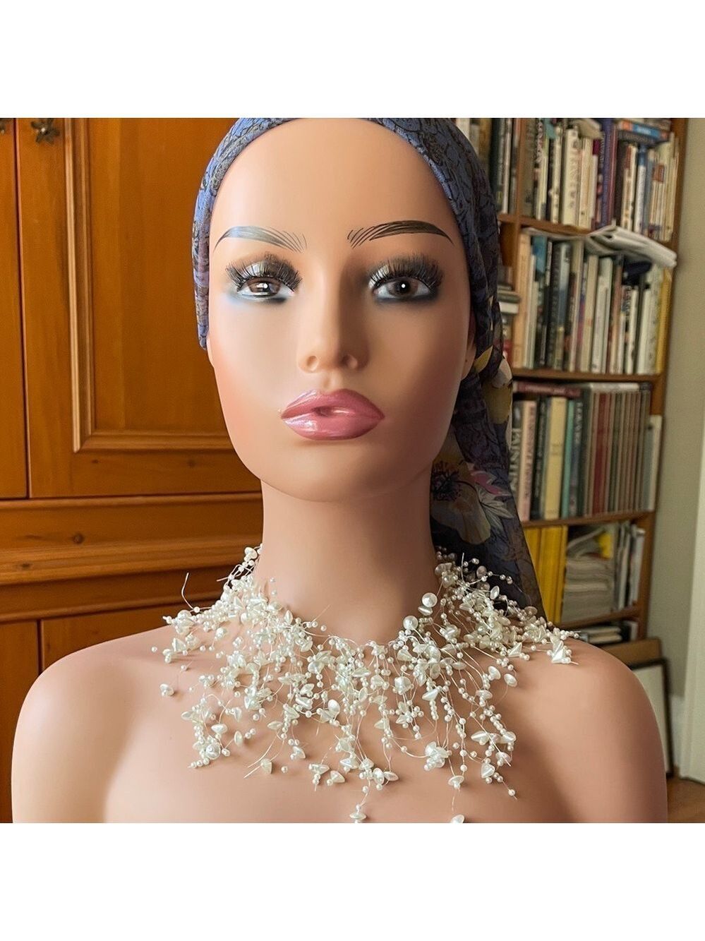 Elegant Pearl-Inspired Beaded Cascade Necklace